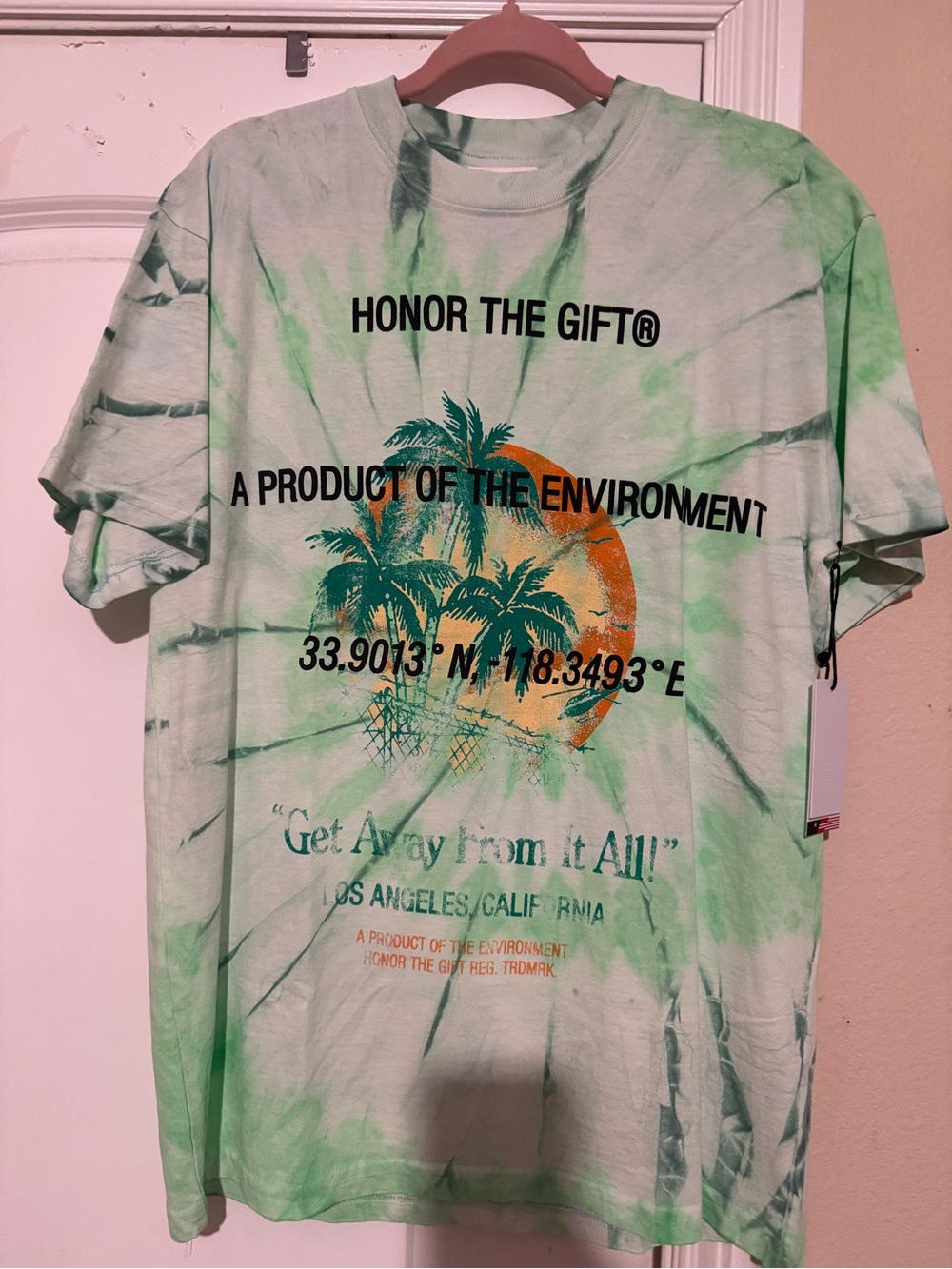 Honor The Gift Men’s Short-Sleeve Tie-Dye Palm Graphic Tee - Green